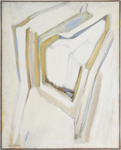 Bengt Lindström Olja på duk ca 160 x 130 Ustställd i sin första utställning på Salon des Réalités Nouvelles i Paris 1953 samt på Exposition de Recklinghausen i Tyskland